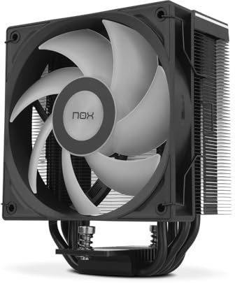 NOX XTREME PRODUCTS HUMMER H-500 CPU-Kühler mit digitaler Temperaturanzeige, kompatibel mit Intel&AMD, 120mm PWM-Lüfter, 4 Heatpipes Kupfer und Aluminium, Farbe schwarz