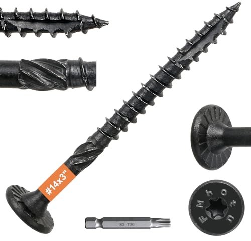 #14 x 3 Wood Structural Lag Screws 54Pcs Star Drive Decking Screws, Rust Resistant Timber Screws for Timber/Log/Landscaping Wood