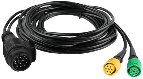 AOHEWEI Cable para Remolque 5 m con Enchufe 13 Pines y 2X Conector 6 Pines - Arnes de Cableado con Conector de Bayoneta para Luces de Remolque Traseras