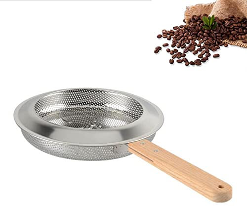 Kaffeeröster aus Edelstahl mit Holzgriff für Zuhause, Küche, Backwerkzeug zum Braten und Brauen von Kaffee