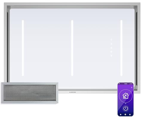 Klarstein LuxeAir Campana Extractora - 750 m³/h, Eficiencia Energética A, Motor 110W, Control Táctil & WLAN, Iluminación LED 6000K, Filtros de Aluminio, Negro