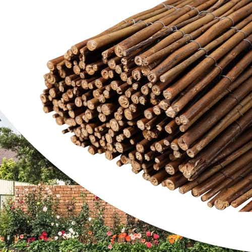 ISOISL Weidenmatte 120x500 cm, Balkon sichtschutz,Sichtschutz aus Weidengeflecht,Weidenzäune für Gärten,Balkone und Terrassen,Zaun Garten aus Holz,Natürlicher Sichtschutzzaun