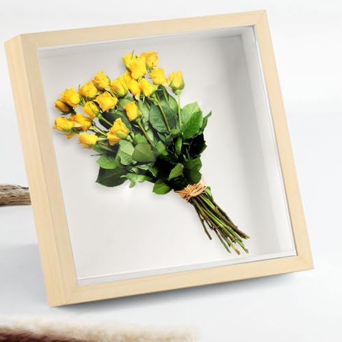 MUZHUPGUZ 1 PzCornice 3D Profonda, Cornice 20 x 20 cm Portafoto 3D Cornici per Foto, Cornice Profonda da Riempire 4,5 cm, per Fiori Oggetti Bouquet da Sposa Scatola delle Ombre Fai Da Te Arte