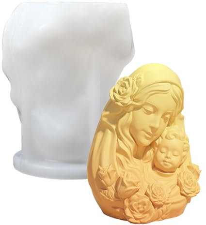 Moldes de silicona con forma de madre bebé, moldes de silicona de yeso para hacer jabón, fondant, moldes de resina epoxi
