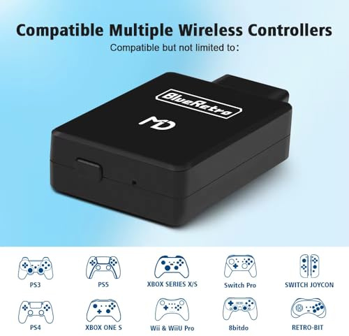 Adattatore per controller wireless Blueretro compatibile con la console Sega Mega Drive MD1 MD2 Mega Drive Genesis