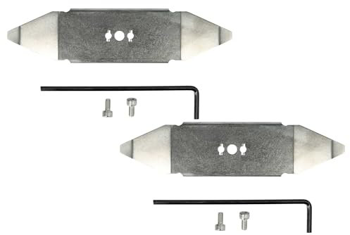 vhbw 2x Ersatz-Messer kompatibel mit Wolf-GARDEN 22AXDAHA650 H, 22AXGA-A650 Rasenmäher - Ersatzklinge Silber, Edelstahl
