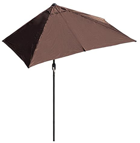 Ombrellone a mezzo ombrellone, robusto ombrellone da giardino con sistema a manovella per piccoli spazi, perfetto per balcone, portico e finestra ombra