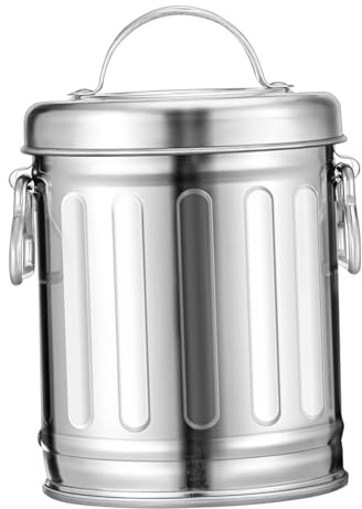 Hemobllo Cenicero de Metal Galvanizado Tapa y Gran Capacidad para Escritorio, Diseño Retro Compacto para Hogar y Oficina, 5.7x3.9 Pulgadas Funcional y Resistente