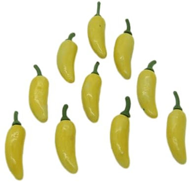 Zymoplas 50Pcs Simulazione Frutta finta Verdura Per Pepe realistico Modelli fatti a mano Puntelli Ornamento Fotografia Scuola Festa, Giallo
