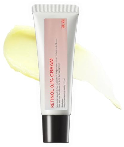 Retinol 0.1% Creme, Anti-Falten Retinol Gesichtscreme 0,1% für Gesicht, Sanfte Formel für Anfänger & empfindliche Haut - Stärkt die Hautbarriere, beruhigt & mildert Falten - 30 ml