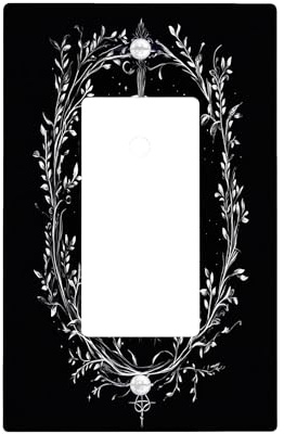 Halloween Witch Magic Broom Decorative Light Switch Cover Plate 1 Gang Single Rocker, Gothic Black Witchy Hat Electrical Faceplate for Room, Goth Cool Switchcover Switchplate