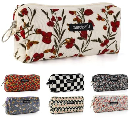 MHwan Federmäppchen, Mäppchen im Retro-Stil, Hochwertiges Mäpchen aus Cord, Leicht, Kann Aufgehängt Werden, Kann Als Stiftemäppchen, Kosmetiktasche, Verwendet Werden