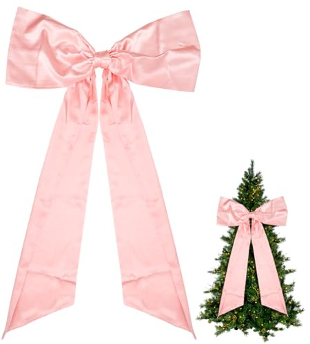 CEWROM Große Satinschleife, 60 x 90 cm Geschenkschleife Groß, Exquisit Schleife Deko Hochzeite Schleife Feine Geschenkschleife für Partydekoration, Geburtstag Weihnachten Girlande Kommunion (Rosa)