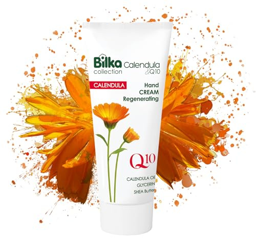 Bilka Collection Calenda & Q10 Crème régénérante pour les mains avec coenzyme Q10, huile de calendula, beurre de karité et cire d'abeille – Soin apaisant et hydratant pour les mains 100 ml