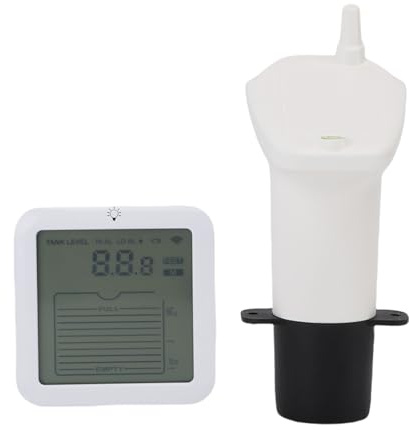 Garosa Sensore di Livello Ad Ultrasuoni Misuratore di profondità di Liquidi Wireless IP65 con Display della Temperatura Portata 100M per Serbatoio dell'acqua per Uso Domestico Industriale