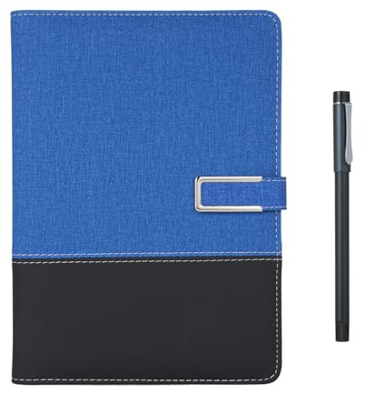 Klanata Smart Pen and A5 Notebook Set with PU Leather Cover - Digital Writing System Compatible with Android and iOS - 80 Page 6 Ring Binder with Offline Storage and Voice to Text (Blue)