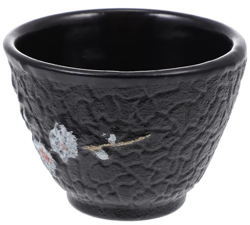 TOYANDONA Tasse à Thé en Fonte Rétro Décorative Style Kung Fu Format Petite Taille Couleur Noire Tasse Délicate pour Thé Chaud et Froid pour Maison et Salon de Service à Style Aléatoire