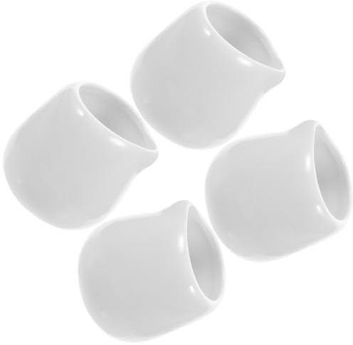 SOLUSTRE Lot de 4 Saucières Blanches en Céramique, Mini Coupelles à Sauce avec Bec Verseur, Récipient Polyvalent pour Sauces Chaudes et Froides, Vaisselle pour Restaurants et Service