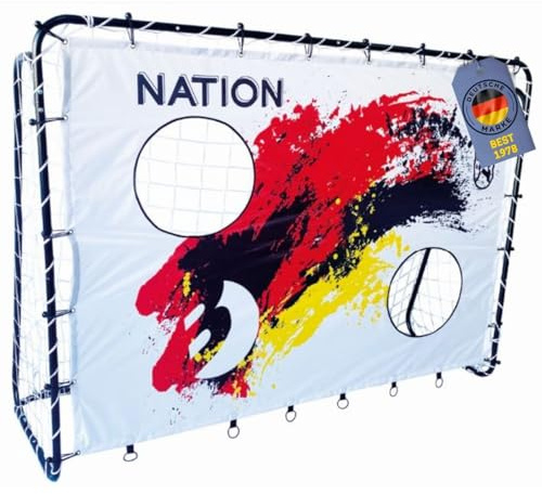 Best Sporting Fußballtor Kinder mit Torwand Nation, perfekt für WM- & EM-Veranstaltungen | 2-in-1 Fussballtore für Garten Kinder im Deutschland Design - 213 x 152 x 76 cm mit 2 Schusslöchern