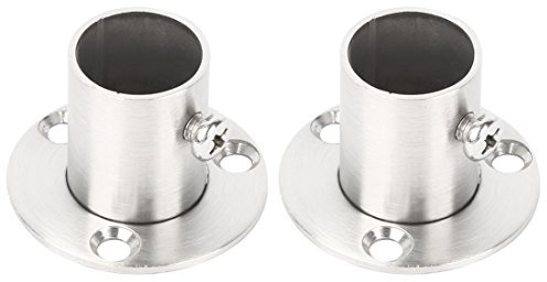 Sourcingmap Edelstahl-Halterung für Schrank, Kleiderschrank, Stange, Halter, Flanschsockel, 19 mm Durchmesser, 2 Stück