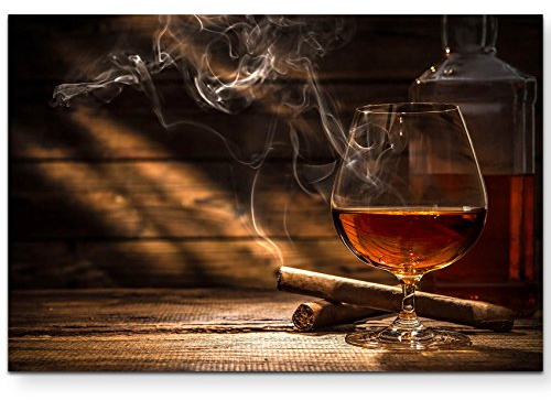 Leinwandbilder | Bilder Leinwand 120x80cm Whiskey und Zigarette