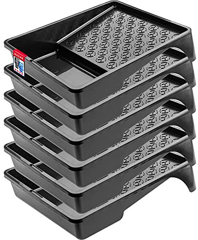 KADAX Vaschetta per vernice, grande ciotola in plastica, per pittore, con impugnatura pratica, ciotola per verniciare, accessorio leggero, accessorio da pittura, vaschetta per vernice (6, nero)