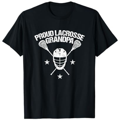 Proud Lax Grandpa Lacrosse Sports Player Helmet Stick Men T-Shirt
