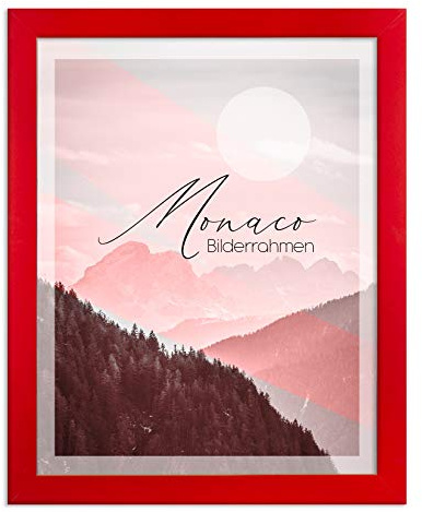 BIRAPA Monaco Bilderrahmen 21x29,7 cm (DIN A4) Rot - Posterrahmen, Wechselrahmen Modern