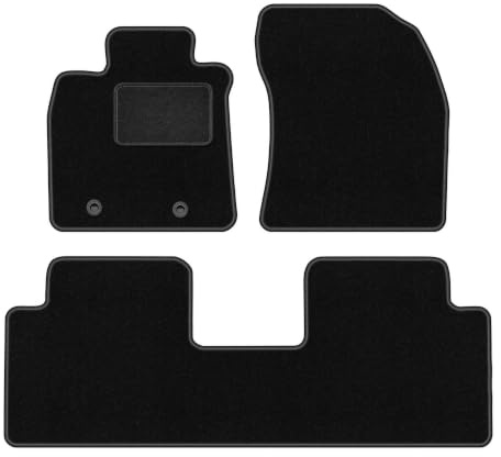 Wielganizator Alfombrillas de Terciopelo para Coche, Color Negro, Ajuste de Coche, Alfombrillas de Terciopelo para Toyota Avensis III T27 Combi, liftback, sedán (2009-2018) de 3 Piezas | Apta para coches familiares, liftback, sedán, alfombra de terciopelo (polipropileno), aprox. 6,5 mm