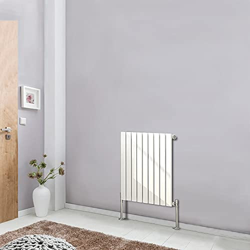 Blümme 600 x 612mm Designer Horizontal Single Flat Panel Bathroom Heater Central Heating Radiators White