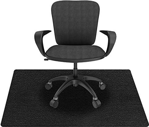 Ewolee Bodenschutzmatte, Bürostuhlunterlage für Laminat, Parkett, Fliesen und Hartböden, Teppich rutschfest für schützen Ihren Boden vor Kratzern (Schwarz, 120CM× 90CM)