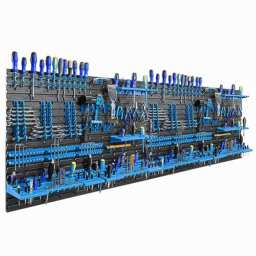 botle Werkzeugwand 234 x 78 cm Werkstattregal Werkzeugträger Werkzeughalter BLAU Kunststoff Garage Werkstatt Wand