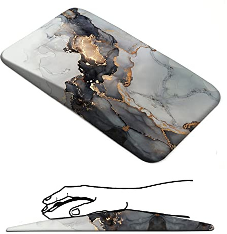 Tappetino per mouse con poggiapolsi, tappetino ergonomico per alleviare il dolore nel tunnel carpale, memory foam con base in gomma antiscivolo, per computer, laptop, desktop (marmo)