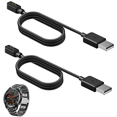 Blueshaweu Ladekabel Kompatibel mit LIGE Smartwatch Herren 1.32'', Kabel Ladegerät Ladestaion für LIGE I9M Smartwatch (schwarz+schwarz)