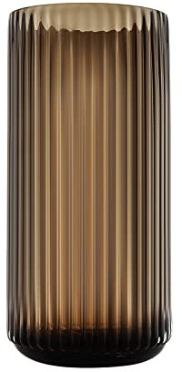 Dinyeo, Grande vaso di fiori cilindrico in vetro marrone a coste, per decorazione, centrotavola, tavolo da pranzo, da fattoria