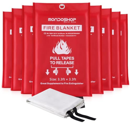 Mondoshop Emergency Fire Blanket for Camping Grill Prepared Fire Retardant Blanket for Home Kitchen Hero - Fireproof Blanket for Picnic, Grill, Car, Office, Warehouse, School, Fireplace