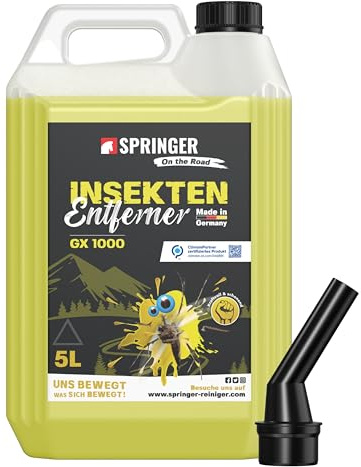 SPRINGER GX1000 Insektenentferner 5 L, Insekten-Reiniger | Made in Germany | schonende Rezeptur | tiefenwirksame Formel | für hartnäckige & angetrocknete Insektenreste