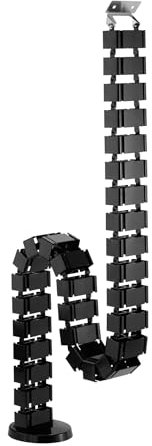 Mimoke Kabelführung eckig Kuba Slim Line Länge 1285 mm Kabelschlauch Kabelmanagement für höhenverstellbare & Feste Schreibtische (Schwarz, Schrauben Montage)