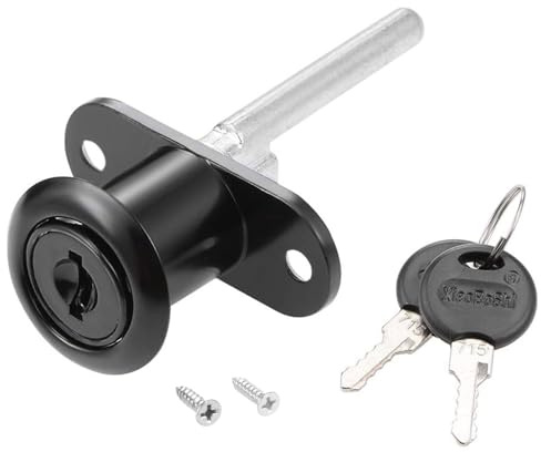 Recogwood 19mm Cabinet Plunger Lock, 3/4 Inch Cylinder Diameter Desk Drawer Plunger Lock Cupboard Security Cam Lock with Key for Filing Cabinets Wardrobe Display Cabinet Furniture, Key Different