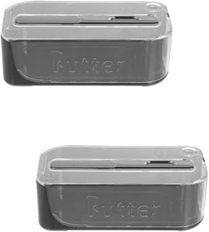 TOPBATHY 2St Butter knackiger Butterform große Butterdose Butterbehälter für die Theke Butterdose für den Kühlschrank Mit Deckel transparenter Deckel Aufschnitt Tablett schärfer Abs