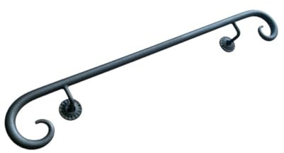 Positano Eisen-Handlauf von 50 cm bis 400 cm - Durchmesser 25 mm, geeignet für Innen- und Außentreppen, geeignet für Möbel in jedem Stil. (Schwarz Anthrazit, 310 cm)