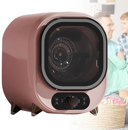 Hydravex Secadora de Condensador Pequeña, Secadora Portátil Compacta de 5 Kg de Capacidad, Secadora de Condensador Pequeña, Secadora con Capacidad de Carga de 0,8 Kg, para Hogar, Apartamentos,Pink