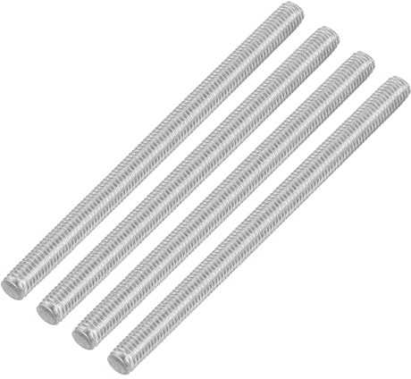 QUARKZMAN 4 Stück Gewindestangen, M5 x 80mm, 304 Edelstahl, Gewindestab mit metrischem Vollgewinde, M5-0,8 Gewindestift für Möbelmontage und Maschinenbau