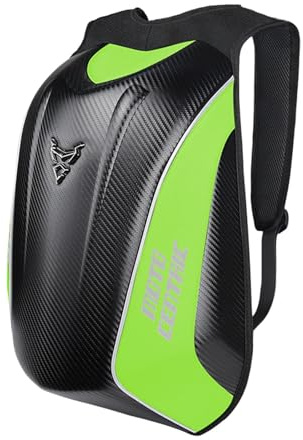 Mjmoto 48L Borsa Impermeabile In Fibra di Carbonio Guscio Rigido Riflettente, Verde, Espandibile per Uomo e Donna