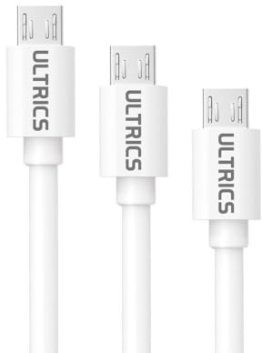 USB to Micro USB Cable 1M (3 pack), White Micro USB Charger Cable, Charging Cable for Samsung Galaxy S7 Edge S6 S5 J7 J6 J5 A6 A10, Huawei, Kindle, PS4