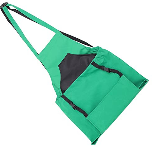 Alipis Tablier de Cueillette Vert avec Grandes Poches Résistantes à L'usure en Toile de Coton et Ceinture Réglable pour Récolte de Fruits et Légumes Jardin