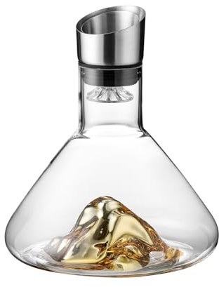 Iceberg Weinkaraffe, Rotweinkaraffe mit integriertem Belüfter, Weinbelüfter, Weingeschenke für Weihnachten, Edelstahl-Ausgießer, Filter, 100 % mundgeblasen, bleifreies Kristallglas
