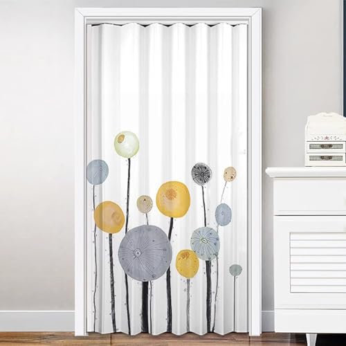 Internal Accordion Concertina Sliding Door, Romantic PVC Plastic Folding Door for Girls Room, Bedroom, Home Doorway Alternative Door, Custom Pattern(55x80in (139.5x203cm))