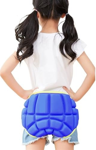 Gepolsterte Schutzhosen FüR Snowboard Outdoor Sport Schutz Ski Skate Snowboard Shorts Skifahren Protektor Rollschuhlaufen Schützende Hüfte Gepolsterte Kinder Shorts FüR Skifahren Skateboardfahren(Blue