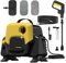 Nettoyeur Haute Pression avec buse 5 en 1,Max. 100 Bar, Débit : 480 l/h,Poids 3,6 kg,NFonction d'aspiration,Nettoyeur Haute-Pression pour Les salissures légères,Accessoires + 5m de Tuyau Inclus